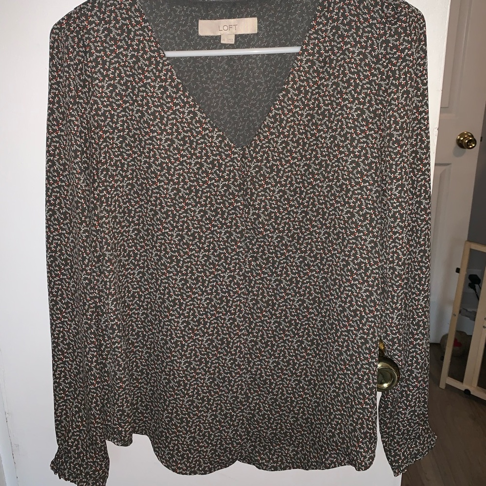 Loft Button Long Sleeve Blouse